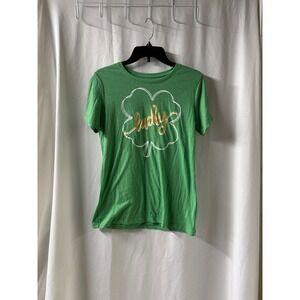 Way to Celebrate St‎ Patricks Day Green Lucky Shamrock Graphic T-Shirt Womens S